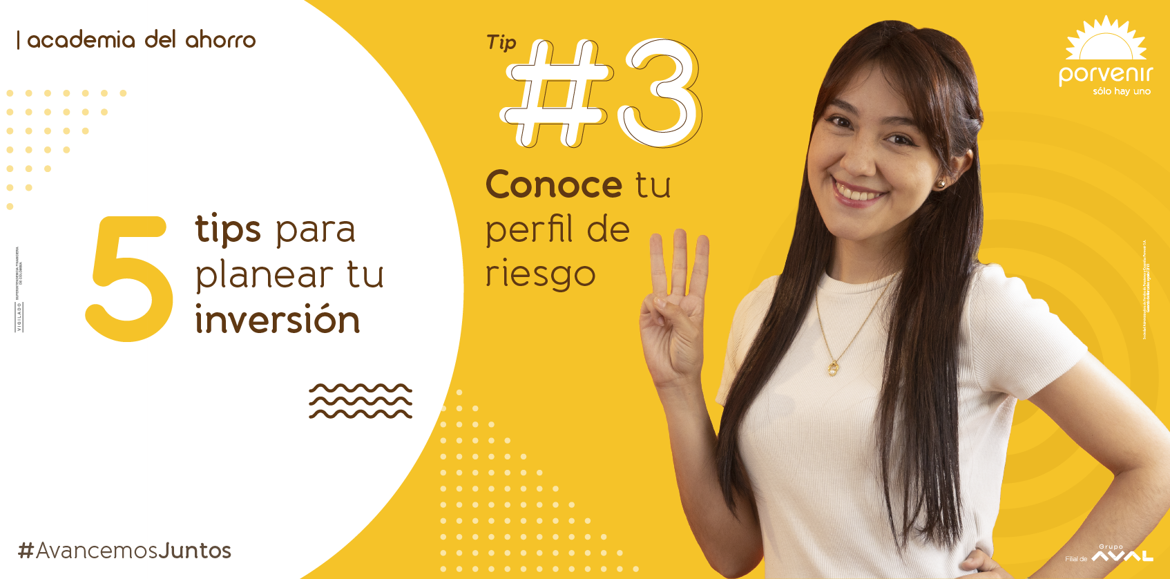 ¿Qué tan arriesgado eres al momento de invertir? En compañía de La Academia del Ahorro y Karem Suárez te invitamos a conocer los perfiles de riesgo que existen y sus diferencias. Visita www.academiadelahorroporvenir.com y conoce más sobre el tema. #AcademiaDelAhorro #EducaciónFinanciera #PlaneaTuInversión #AvancemosJuntos